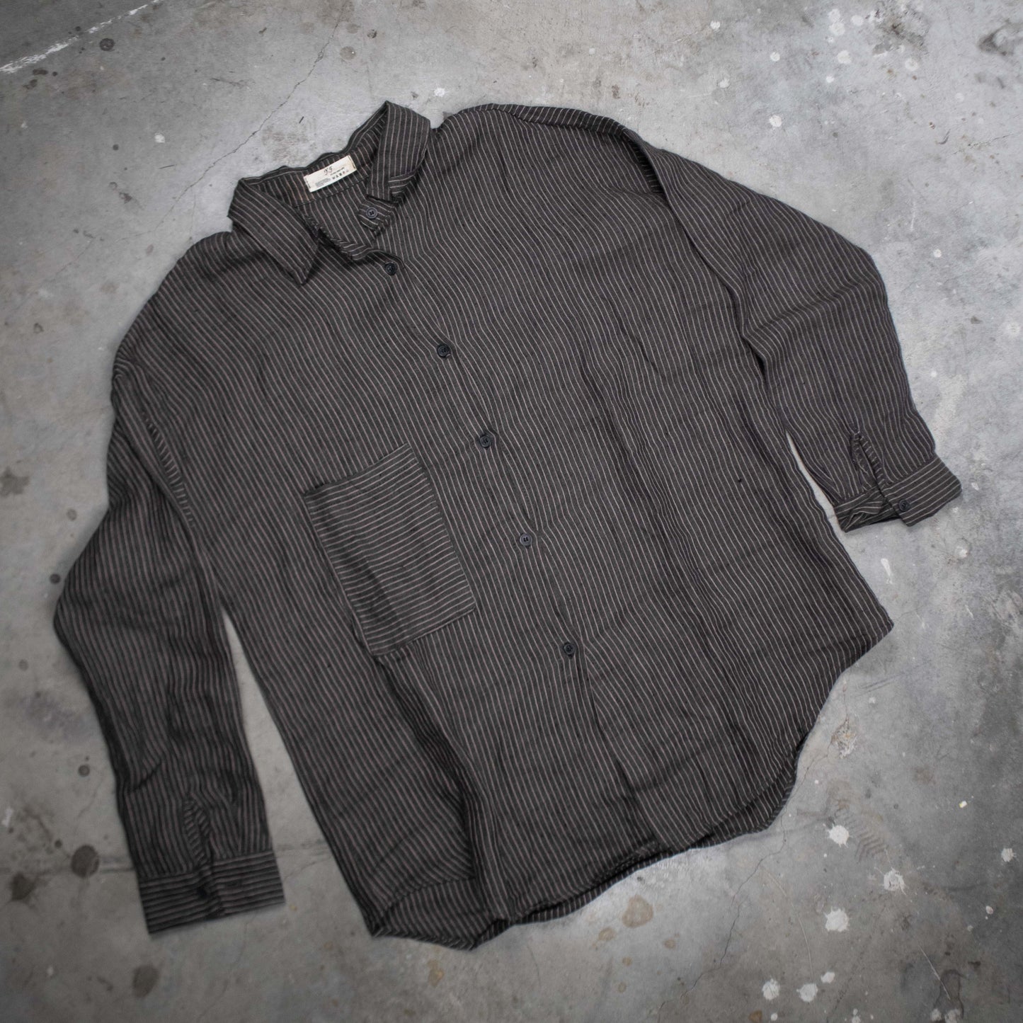 Black Pinstripe Button Up Shirt