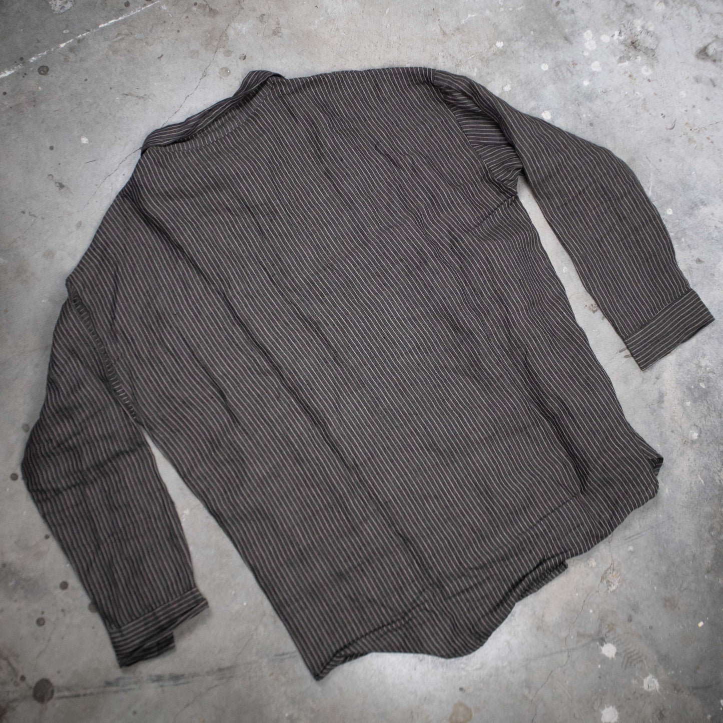 Black Pinstripe Button Up Shirt