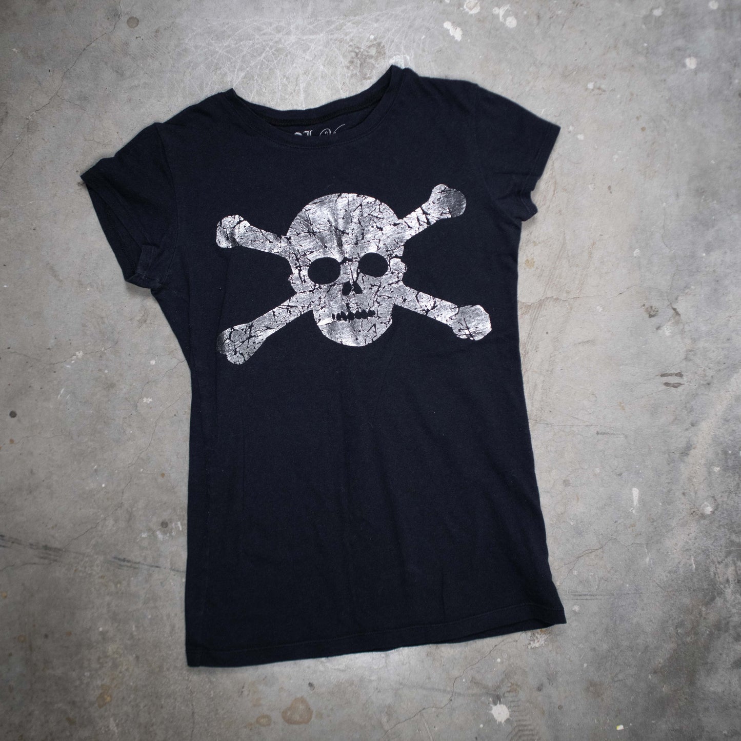 Black Skull + Crossbones Graphic Baby Tee