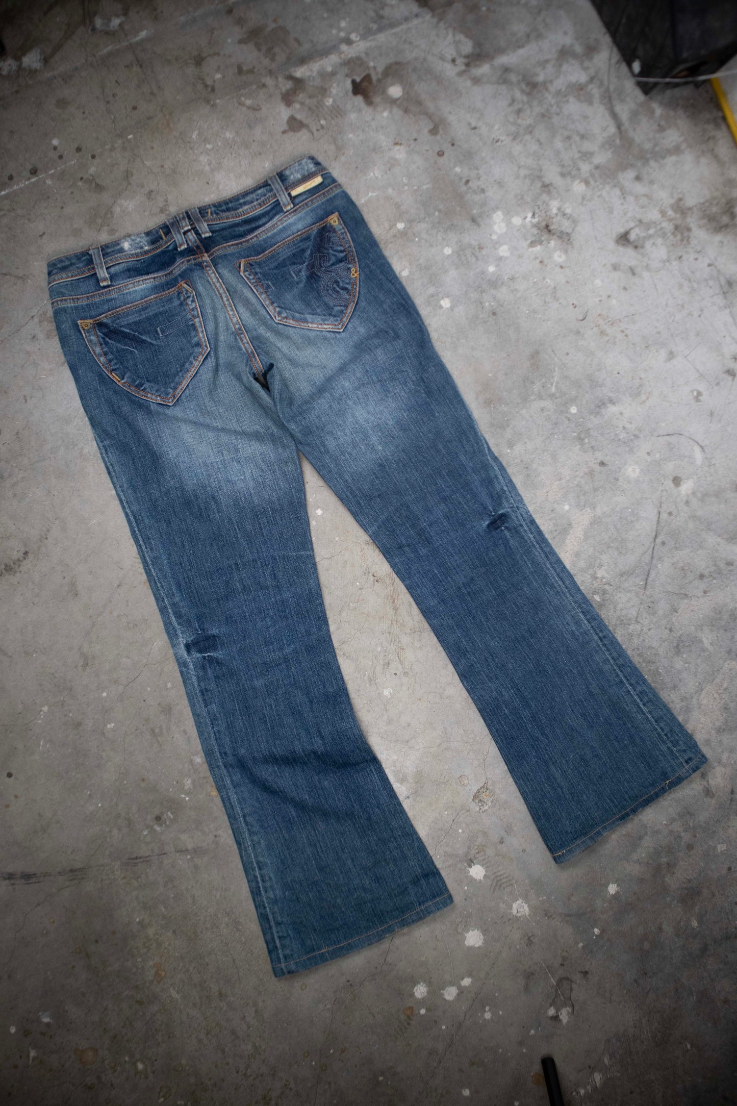 New York & Company Flared Washed Denim Jeans