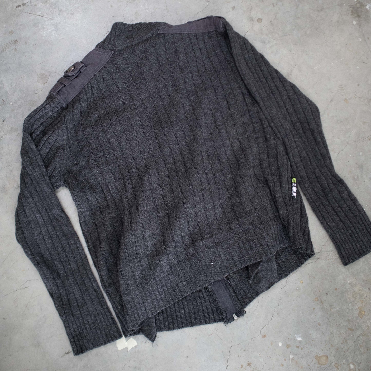 South Pole Y2K Ribbed Knit Zip Up Jacket