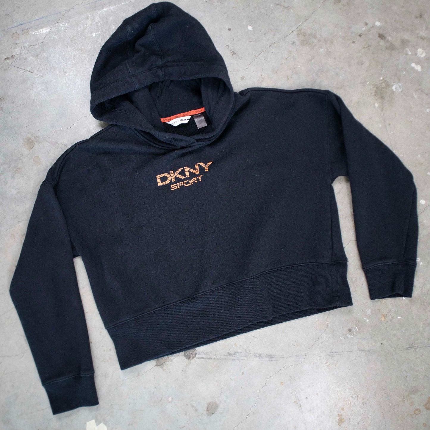 Y2K DKNY Sport Cropped Logo Hoodie