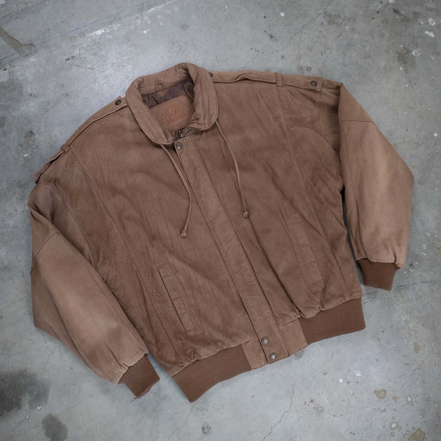 Suede Leather Bomber Jacket