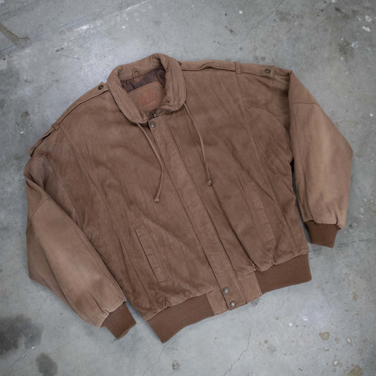 Suede Leather Bomber Jacket